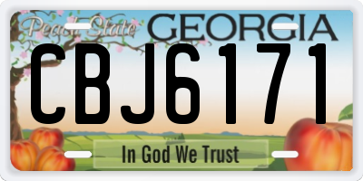 GA license plate CBJ6171