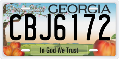 GA license plate CBJ6172