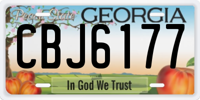 GA license plate CBJ6177
