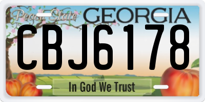 GA license plate CBJ6178
