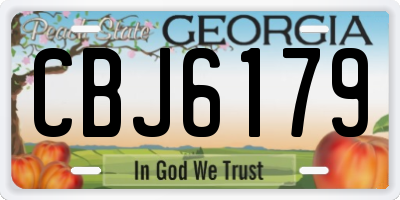 GA license plate CBJ6179