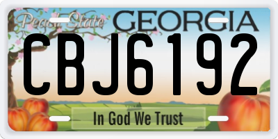 GA license plate CBJ6192
