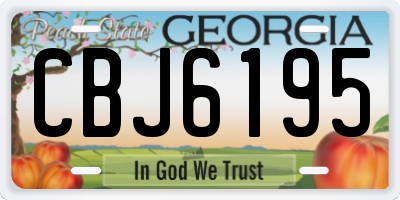GA license plate CBJ6195