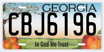 GA license plate CBJ6196