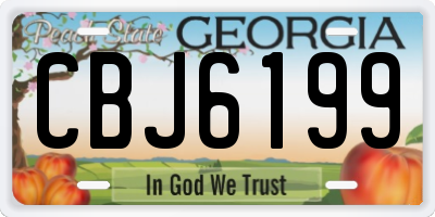 GA license plate CBJ6199