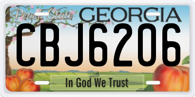 GA license plate CBJ6206