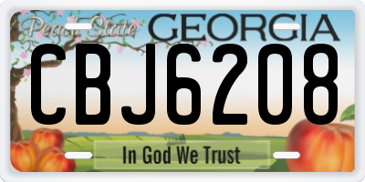 GA license plate CBJ6208