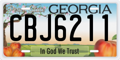 GA license plate CBJ6211