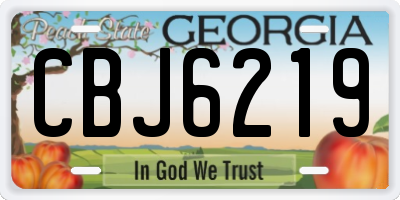 GA license plate CBJ6219