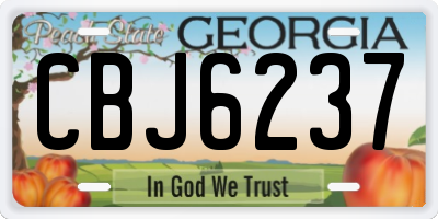 GA license plate CBJ6237