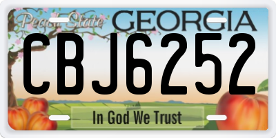 GA license plate CBJ6252