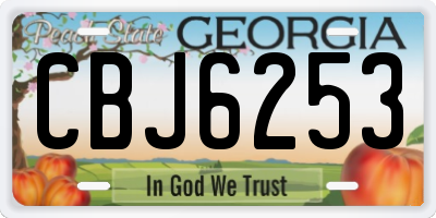 GA license plate CBJ6253