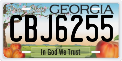GA license plate CBJ6255