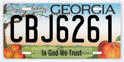 GA license plate CBJ6261