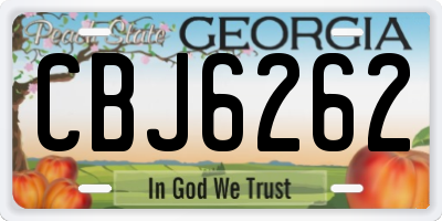 GA license plate CBJ6262