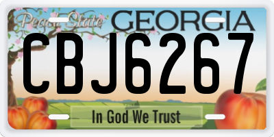 GA license plate CBJ6267