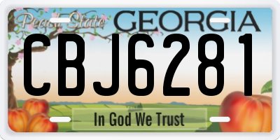 GA license plate CBJ6281