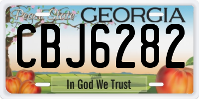 GA license plate CBJ6282