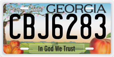 GA license plate CBJ6283