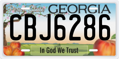 GA license plate CBJ6286