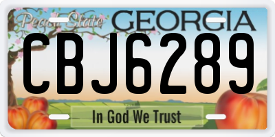 GA license plate CBJ6289