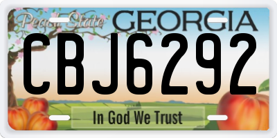 GA license plate CBJ6292