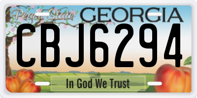 GA license plate CBJ6294