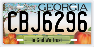 GA license plate CBJ6296