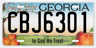GA license plate CBJ6301