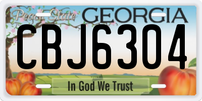 GA license plate CBJ6304