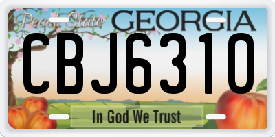GA license plate CBJ6310