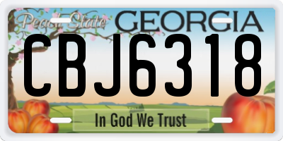 GA license plate CBJ6318