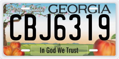 GA license plate CBJ6319