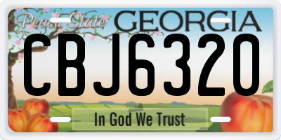 GA license plate CBJ6320