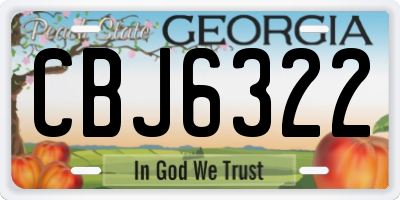 GA license plate CBJ6322