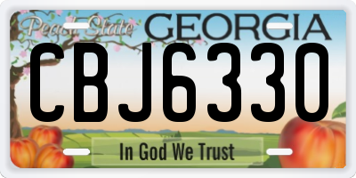 GA license plate CBJ6330