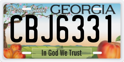 GA license plate CBJ6331