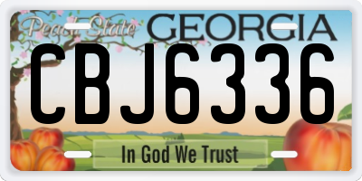 GA license plate CBJ6336