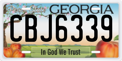 GA license plate CBJ6339