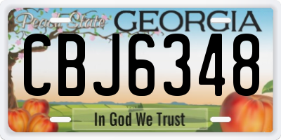 GA license plate CBJ6348