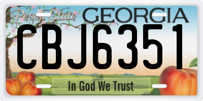 GA license plate CBJ6351