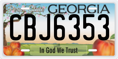 GA license plate CBJ6353