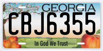 GA license plate CBJ6355