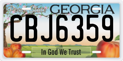 GA license plate CBJ6359