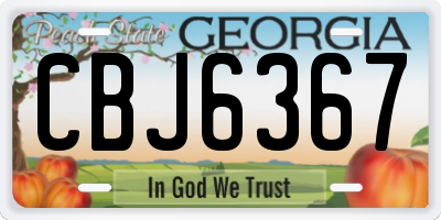 GA license plate CBJ6367