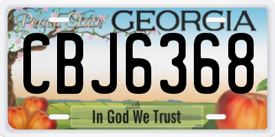 GA license plate CBJ6368