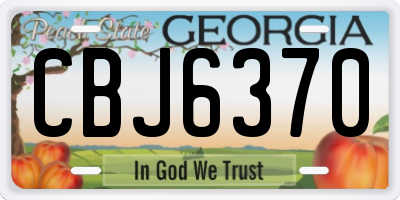 GA license plate CBJ6370