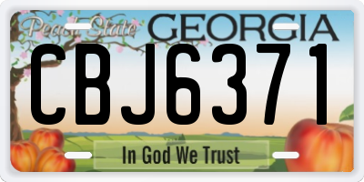 GA license plate CBJ6371