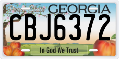 GA license plate CBJ6372
