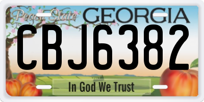 GA license plate CBJ6382